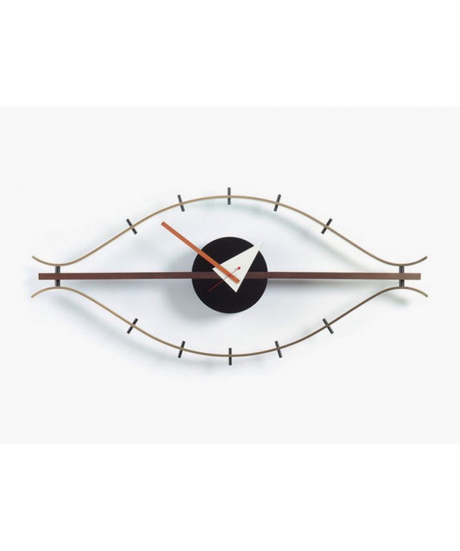 Horloge bois et laiton forme Oeil - Vitra Home Complements