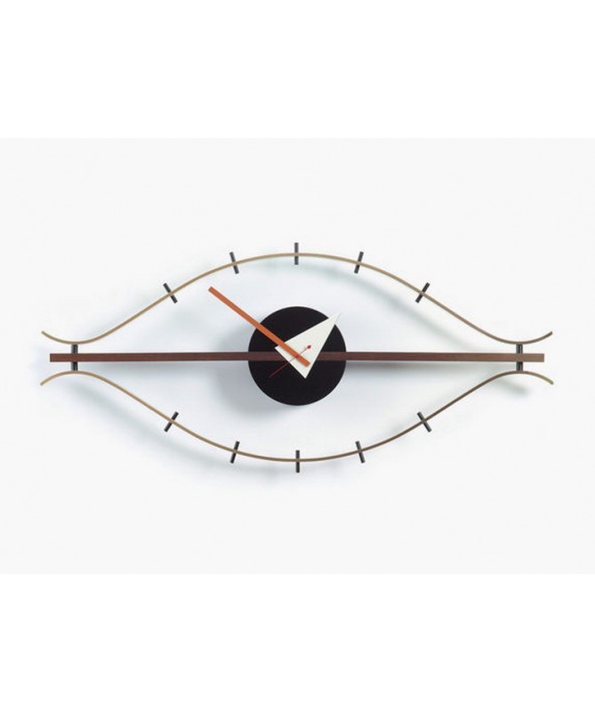 Horloge bois et laiton forme Oeil - Vitra Home Complements Horloge bois et laiton forme Oeil - Vitra Home Complements