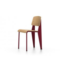 Standard Chair Vitra - Piètement japanese red et assise chêne naturel