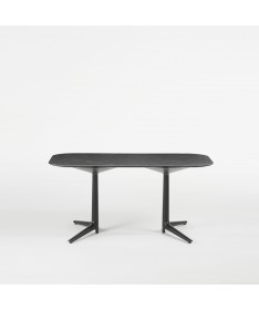 Table Multiplo XL 158 x 90 cm - grès cérame finition marbre noir