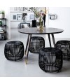 Tabouret Modern en rotin noir - House Doctor