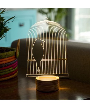 Lampe Birdcage LED 2D Effet 3D - Studio Cheha