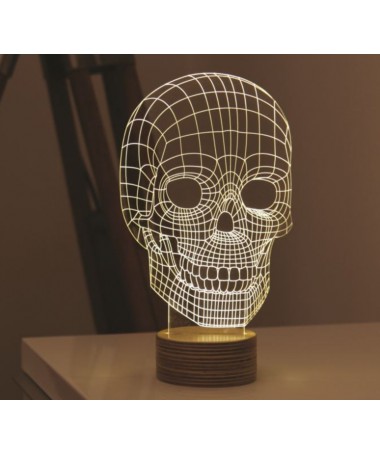 Lampe Skull LED 2D Effet 3D - Studio Cheha