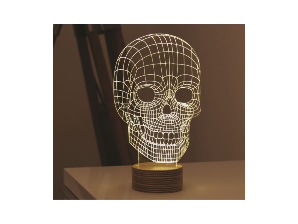 Lampe Skull LED 2D Effet 3D - Studio Cheha Lampe Skull LED 2D Effet 3D - Studio Cheha