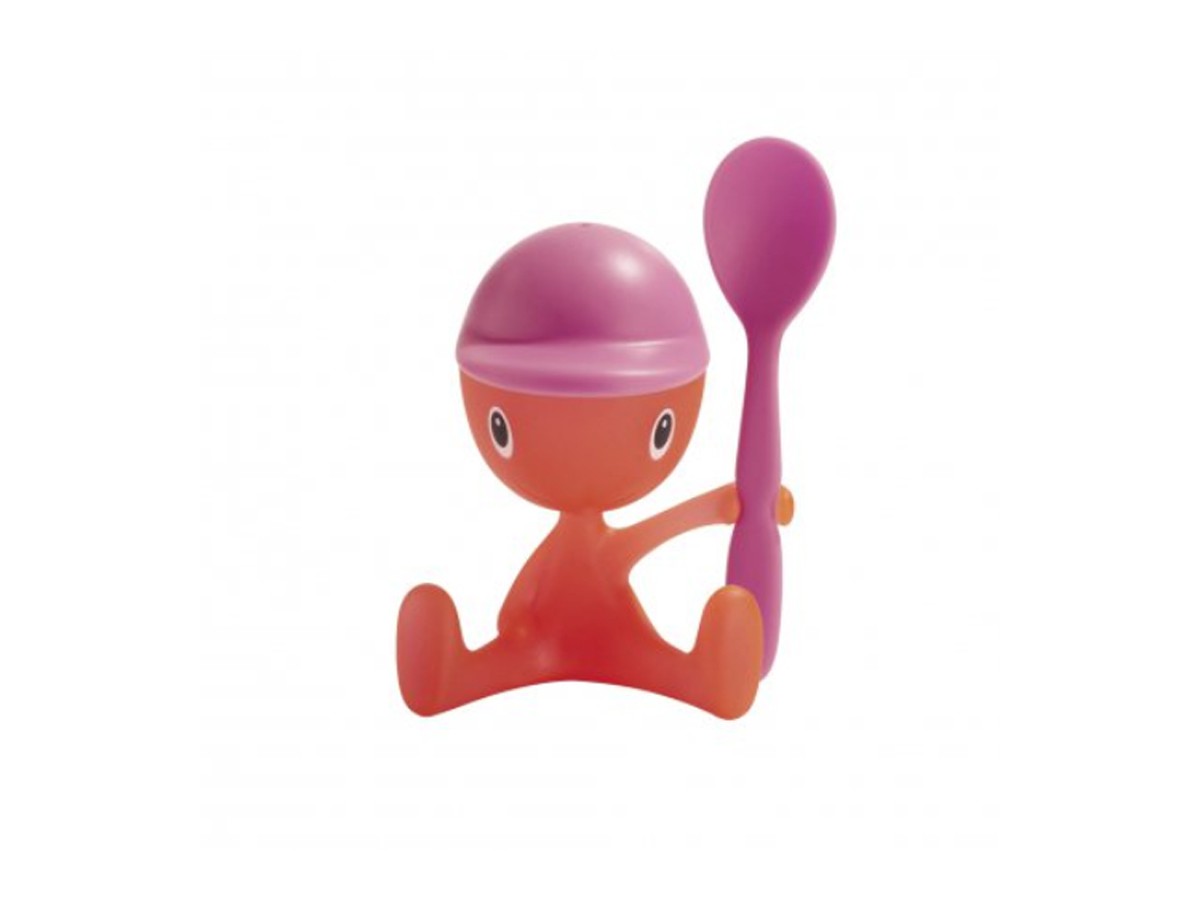 Coquetier Cico avec salière et cuillère - Alessi - rose Coquetier Cico avec salière et cuillère - Alessi - rose