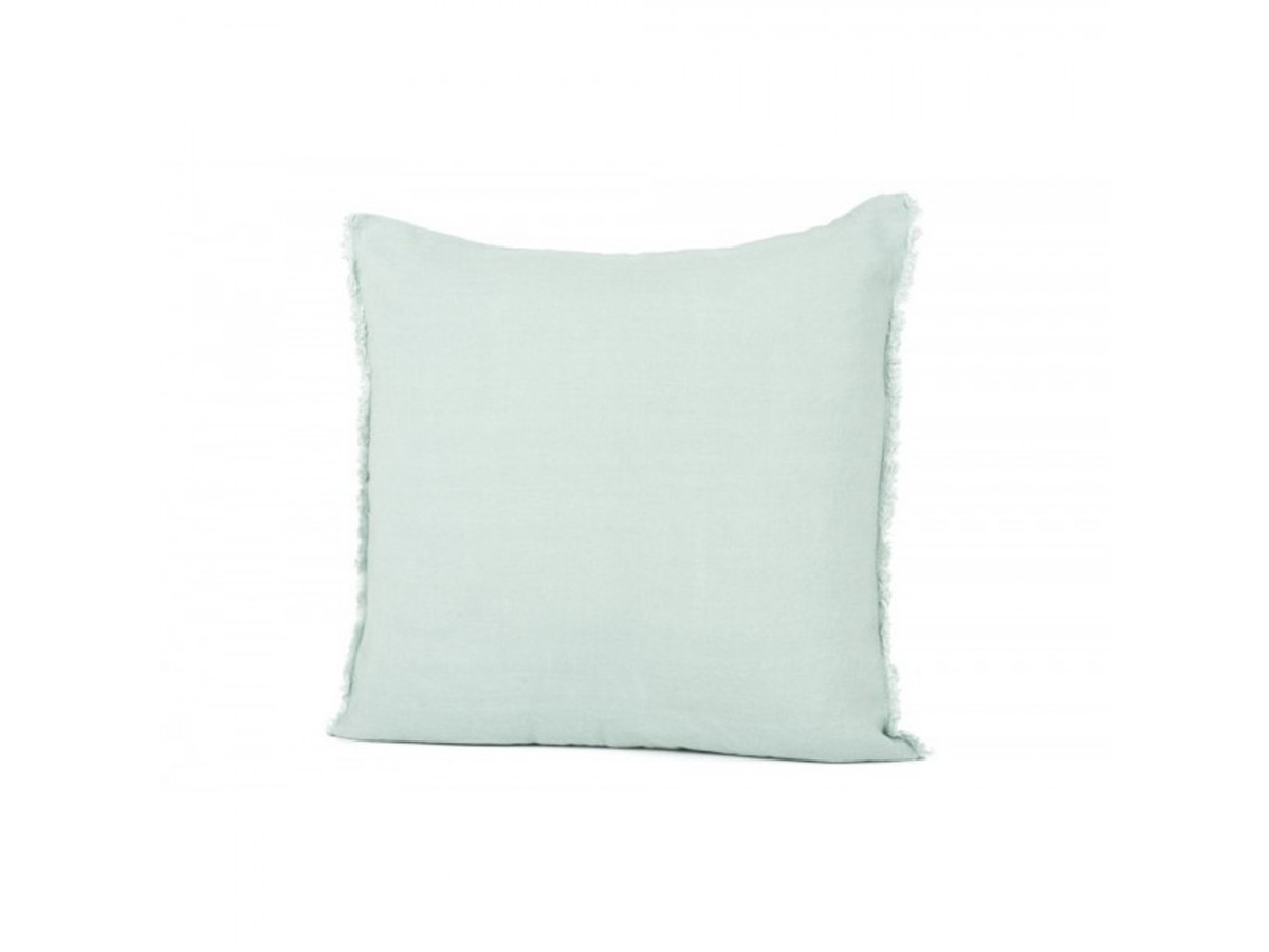 Coussin Viti lin lavé bord frangé - Harmony - Céladon 45x45 Coussin Viti lin lavé bord frangé - Harmony - Céladon 45x45