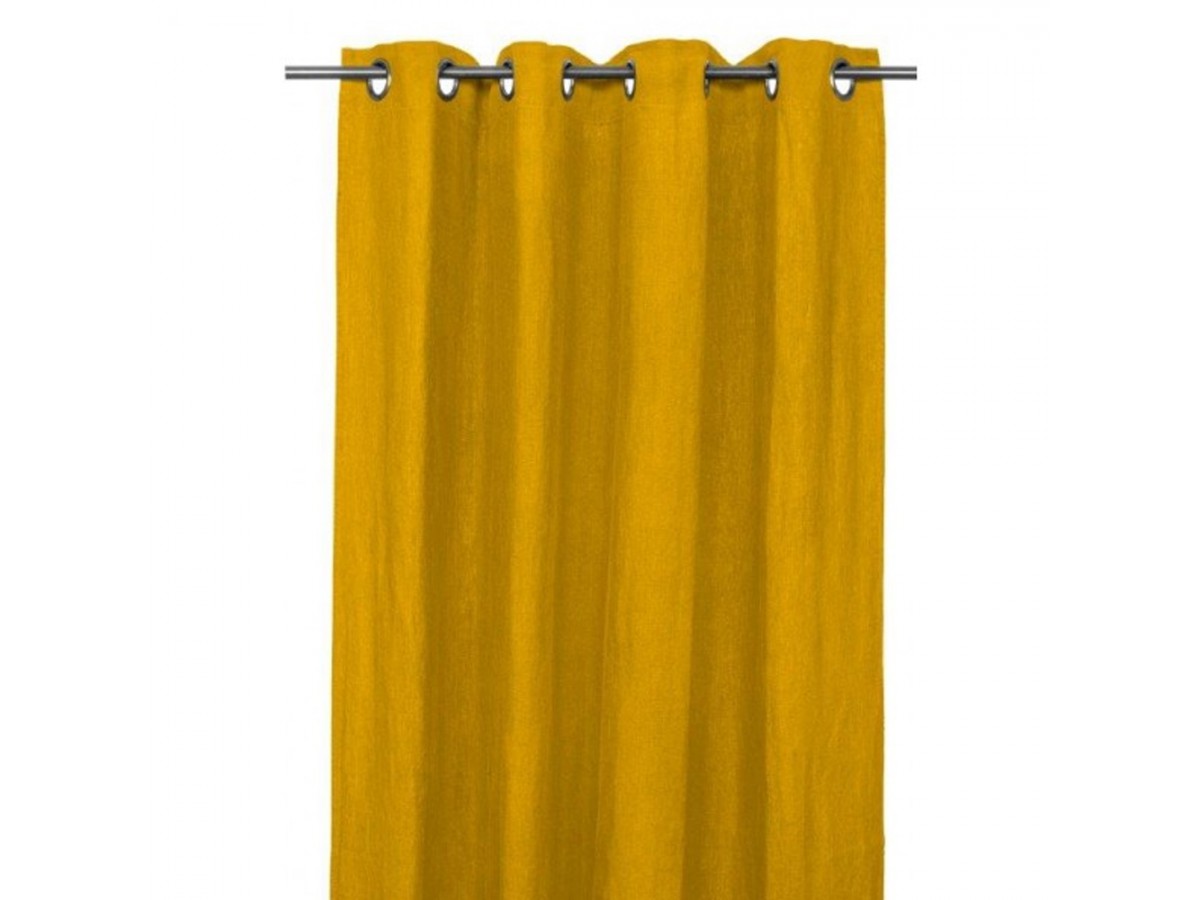 Rideau Propriano œillets lin lavé 140x280 cm - Harmony - Safran Rideau Propriano œillets lin lavé 140x280 cm - Harmony - Safran