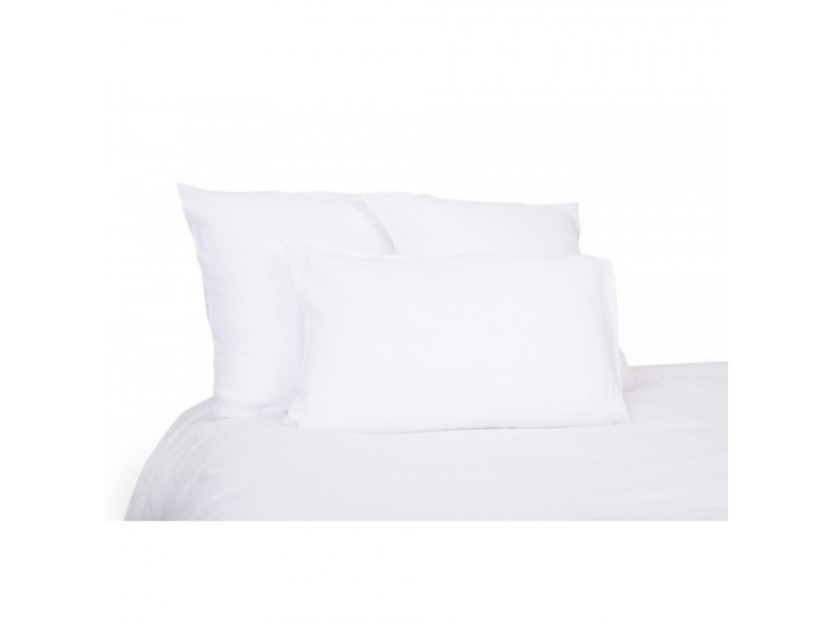 Taie d'oreiller Viti lin lavé 65x65 cm - Harmony - Blanc Taie d'oreiller Viti lin lavé 65x65 cm - Harmony - Blanc