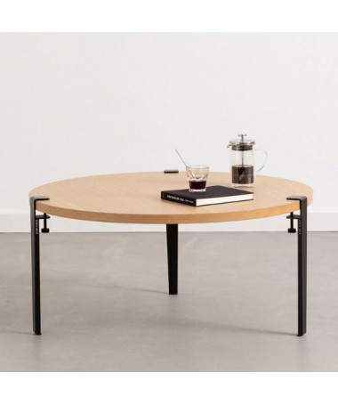 Table Basse Brooklyn bois éco-certifié Ø 90cm - TipToe