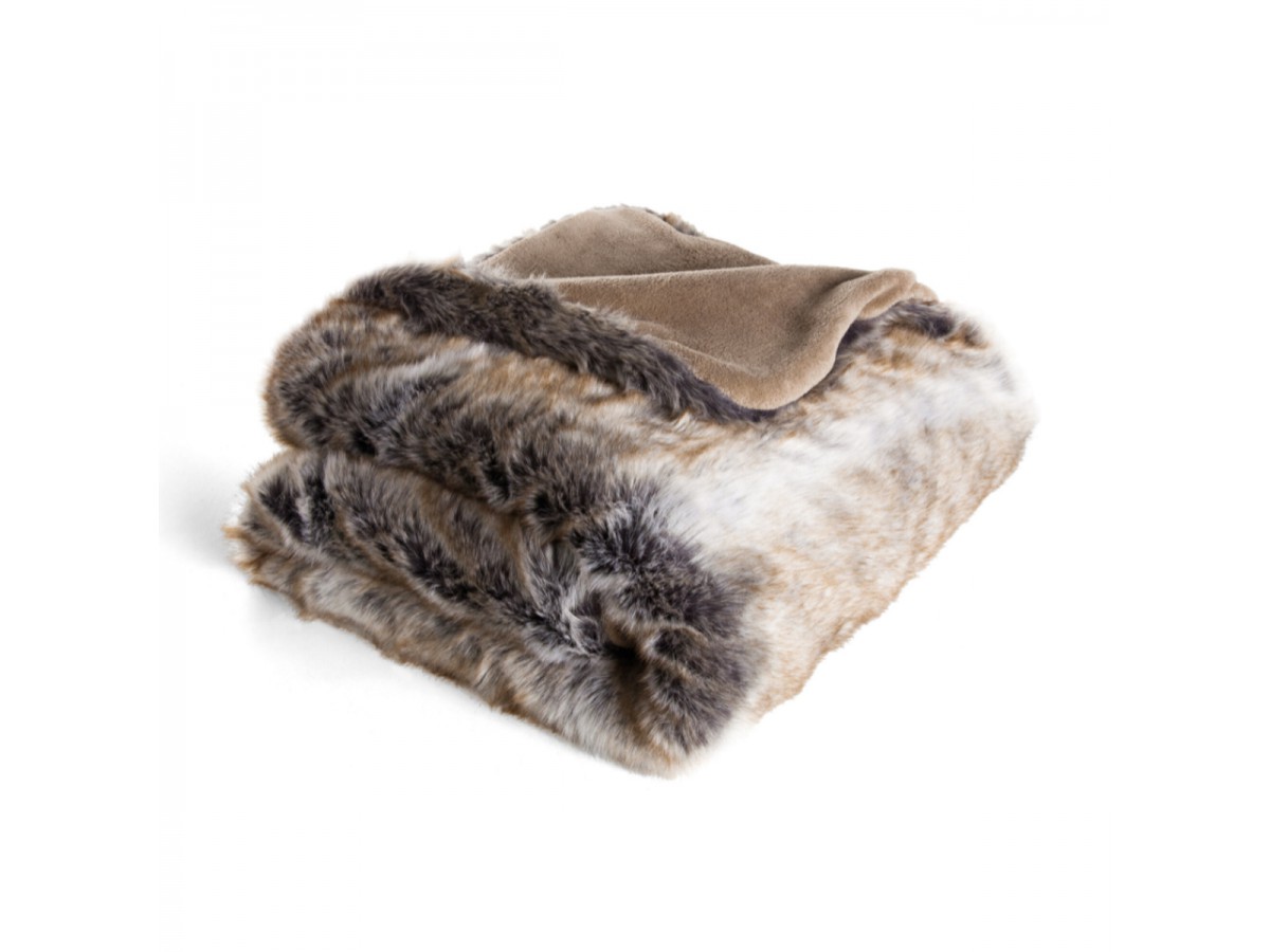 Plaid fausse fourrure 140 x 200 - Ligne Pure - Marron Plaid fausse fourrure 140 x 200 - Ligne Pure - Marron