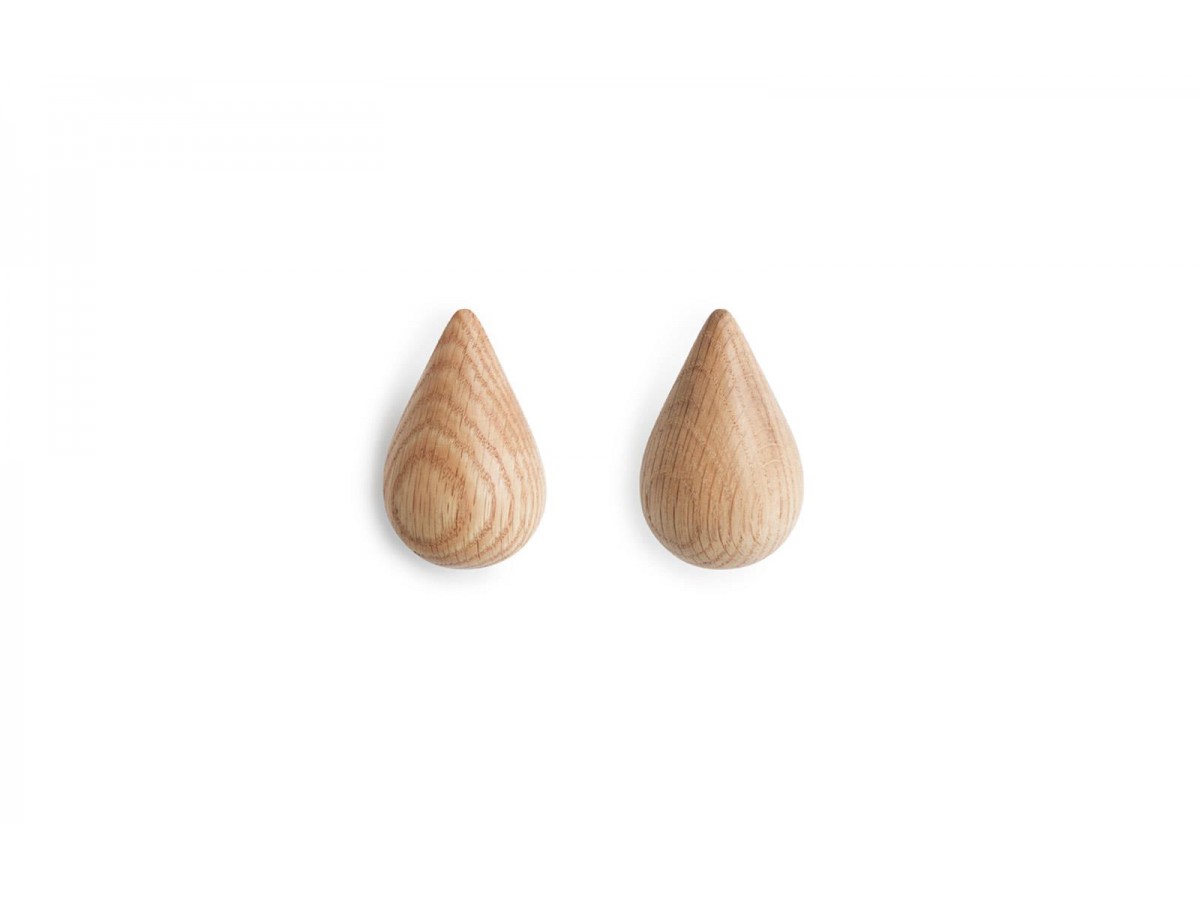 Set de 2 patères Dropit small - Normann Copenhagen - chêne naturel Set de 2 patères Dropit small - Normann Copenhagen - chêne naturel