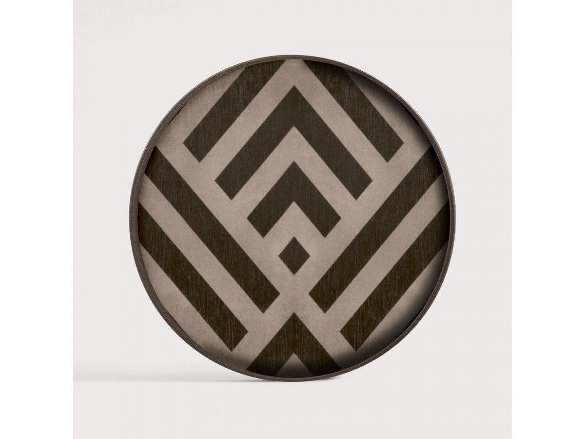 Vide-poche rond Ø30 cm - Ethnicraft - Graphite chevron Vide-poche rond Ø30 cm - Ethnicraft - Graphite chevron