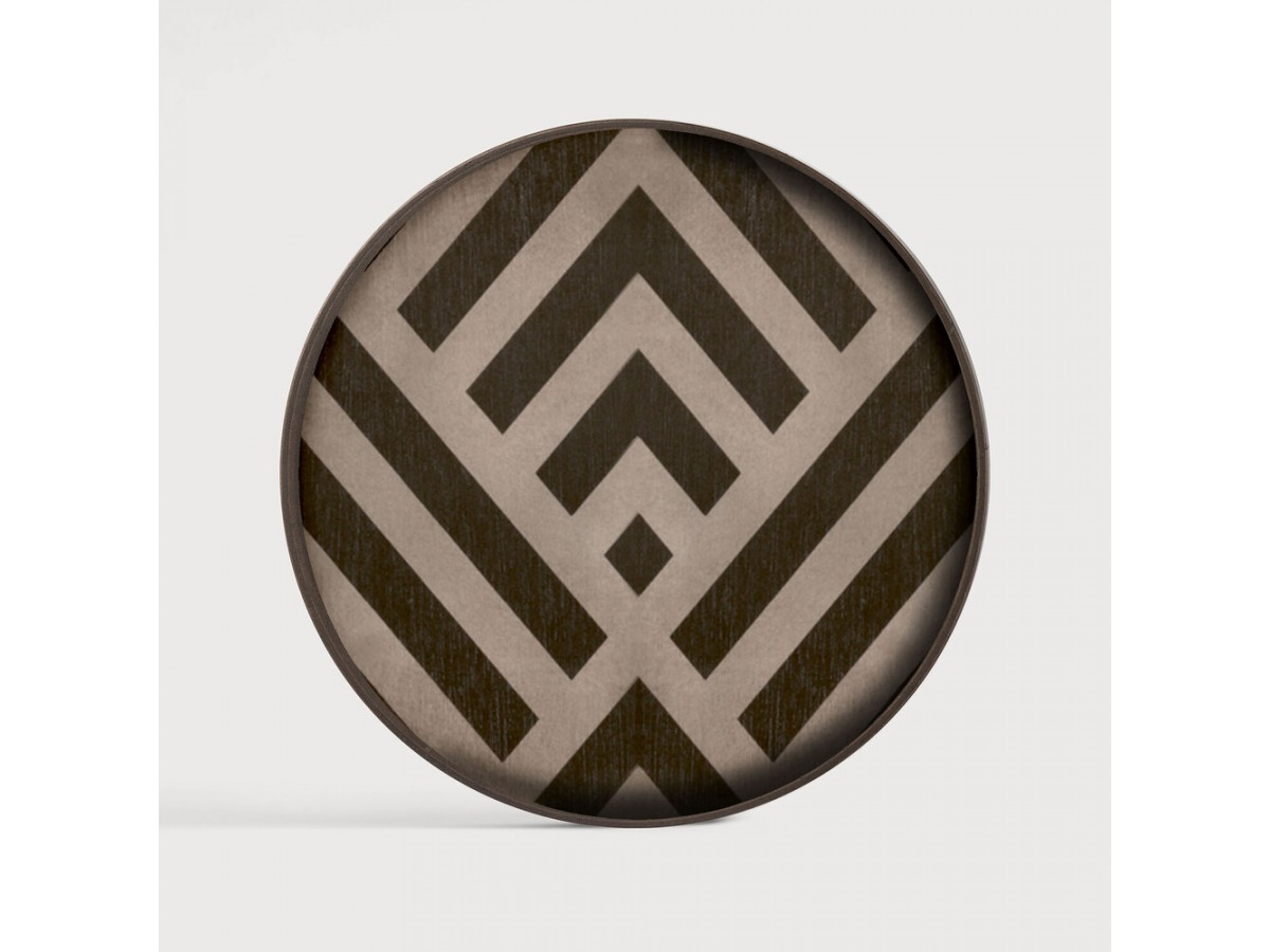 Vide-poche rond Ø30 cm - Ethnicraft - Graphite chevron