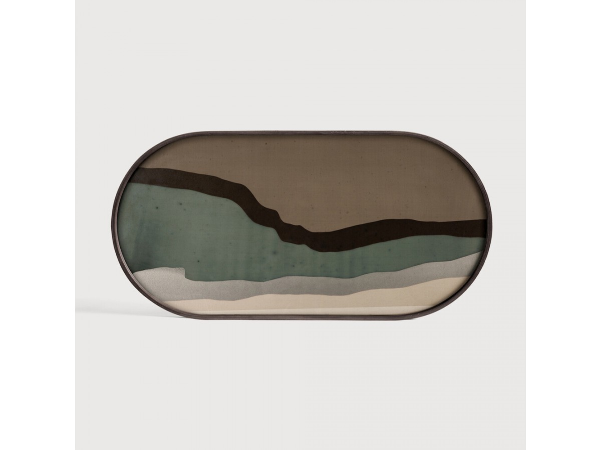 Plateau verre ovale Wabi Sabi graphite - Ethnicraft Plateau verre ovale Wabi Sabi graphite - Ethnicraft
