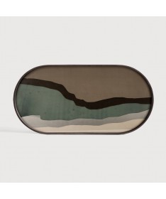 Plateau verre ovale Wabi Sabi graphite - Ethnicraft