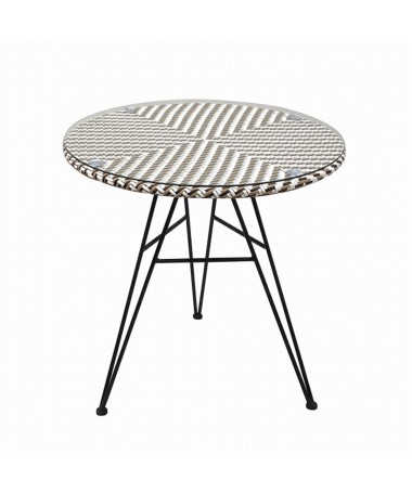 Table de jardin Papyrus Ø 75 - CFOC - Naturel Blanc Noir