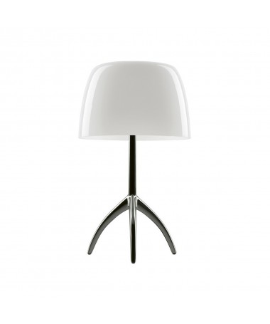 Lampe à variateur LUMIERE Piccola / Grande - Foscarini - Blanc / Chrome noir