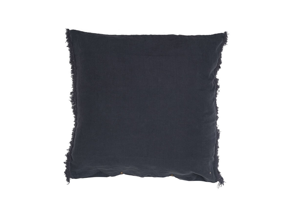 Coussin frangé Mellow 65x65 - Bed and Philosophy - Charbon Coussin frangé Mellow 65x65 - Bed and Philosophy - Charbon