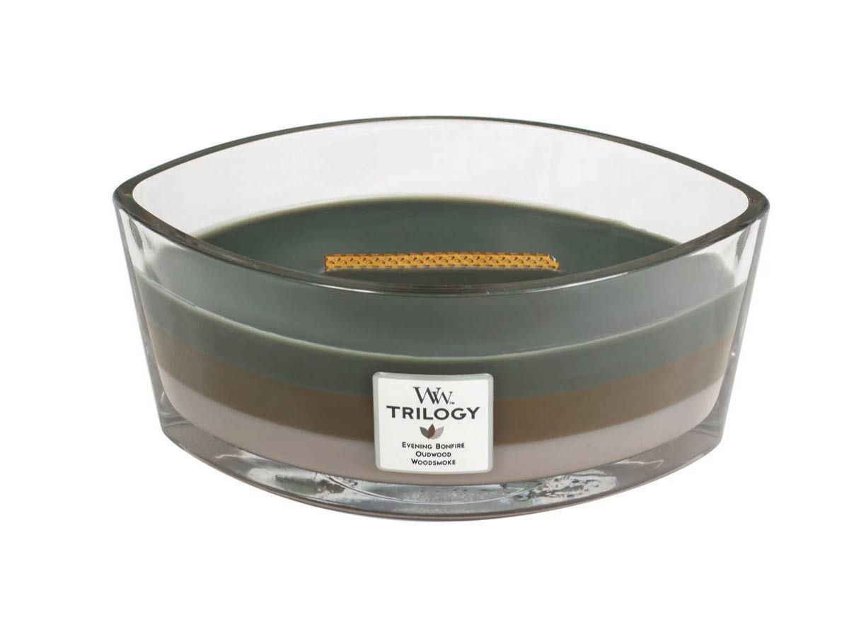 Bougie parfumée Trilogy Ellipse - WoodWick - Chalet cosy Bougie parfumée Trilogy Ellipse - WoodWick - Chalet cosy