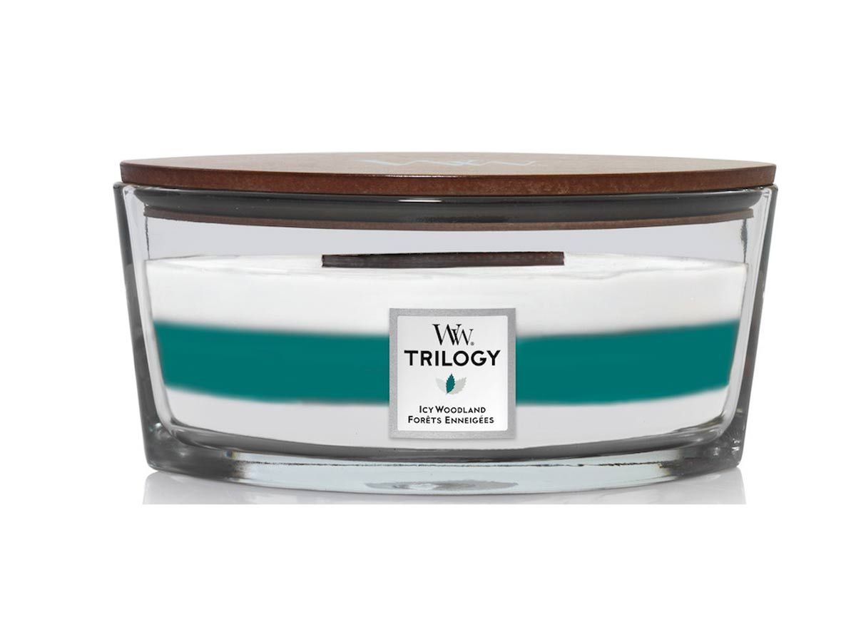 Bougie parfumée Trilogy Ellipse - WoodWick - Forêt enneigées Bougie parfumée Trilogy Ellipse - WoodWick - Forêt enneigées