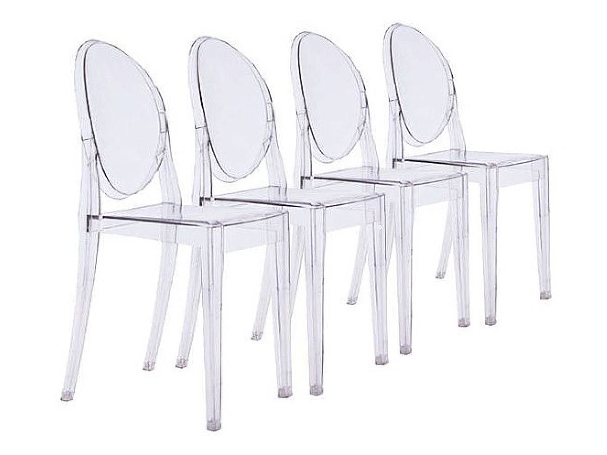 Lot de 4 chaises Victoria Ghost - Kartell