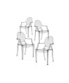 Lot de 4 fauteuils Louis Ghost - Kartell