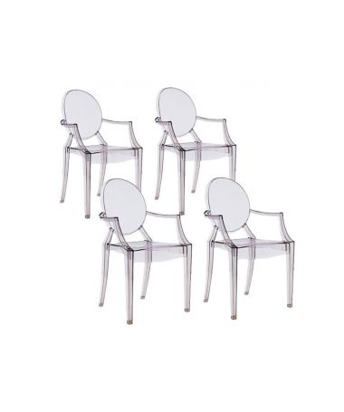 Lot de 4 fauteuils Louis Ghost - Kartell