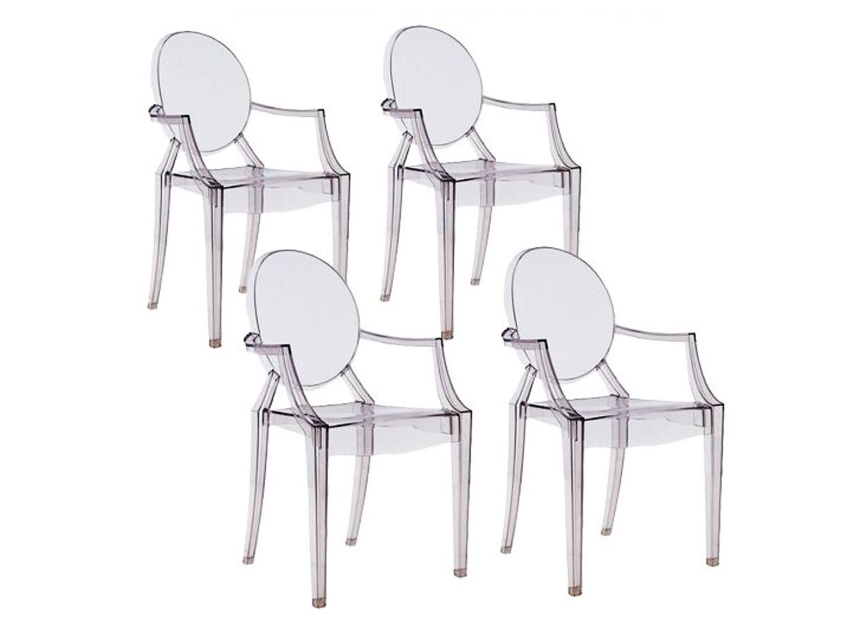 Lot de 4 fauteuils Louis Ghost - Kartell Lot de 4 fauteuils Louis Ghost - Kartell