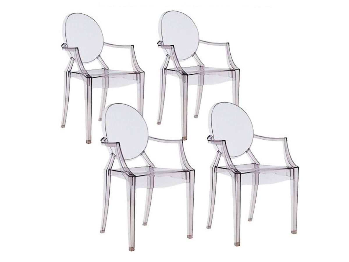 Lot de 4 fauteuils Louis Ghost - Kartell