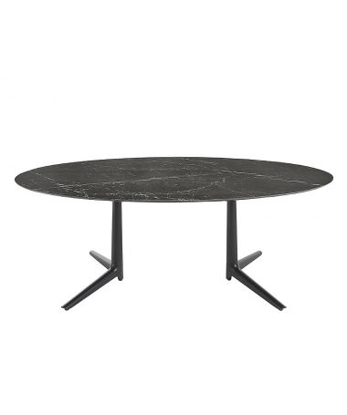Table Multiplo XL ovale / grès finition marbre - Kartell