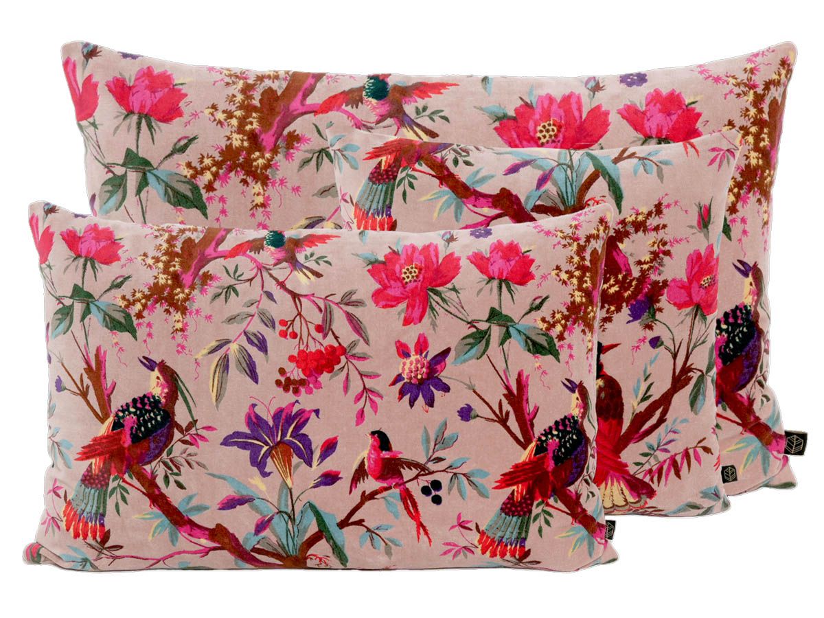 Coussin Birdy velours Rose pétale Coussin Birdy velours Rose pétale