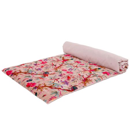 Édredon Birdy velours Rose pétale