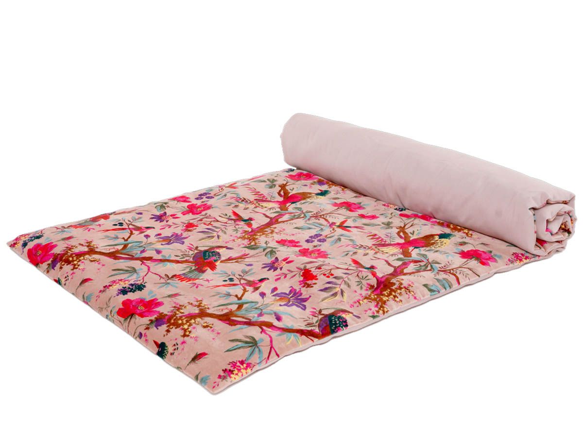 Édredon Birdy velours Rose pétale Édredon Birdy velours Rose pétale