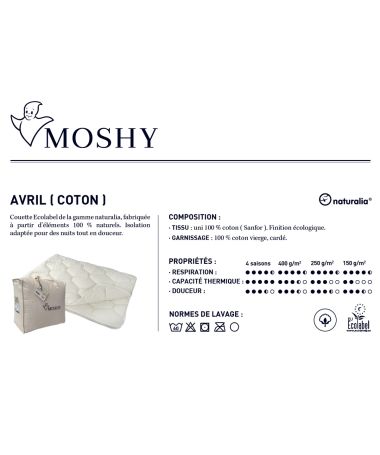 Couette Avril gamme Naturalia de Moshy