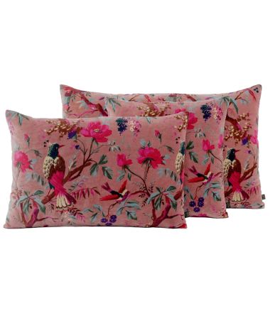 Coussin Birdy velours Bois de rose
