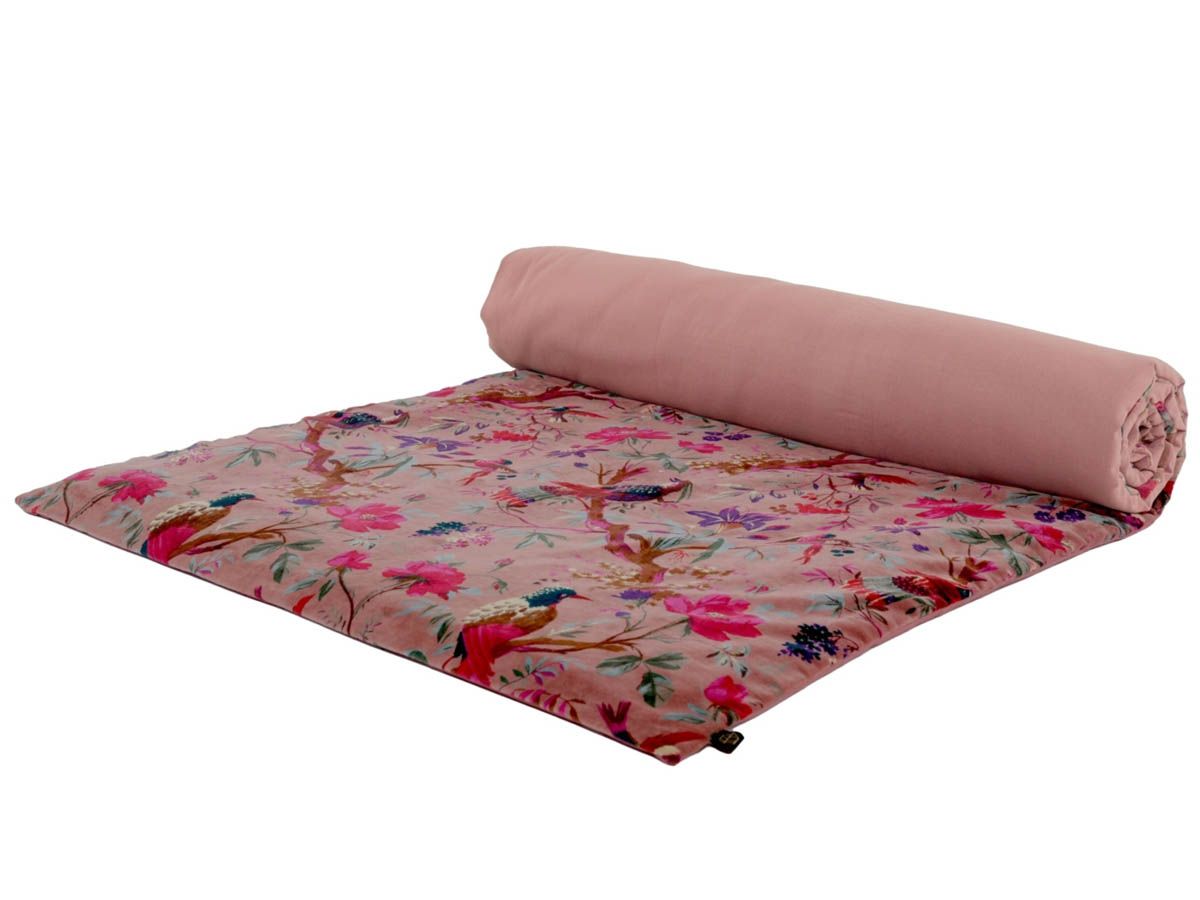 Édredon Birdy velours Bois de rose