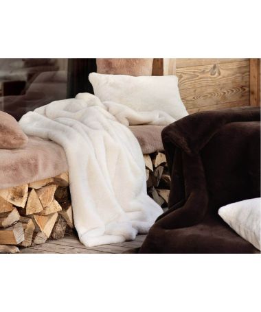 Plaid et couvre-lit Chamonix - Haomy - Ivoire et Lin