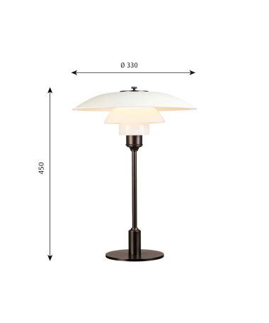 Lampe de table PH 3½-2½ Métal - Louis Poulsen - Blanc
