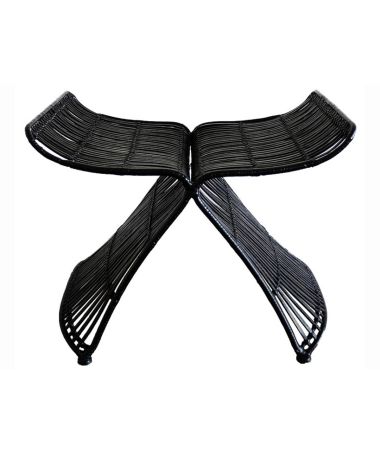 Tabouret rotin Vintage noir - CFOC