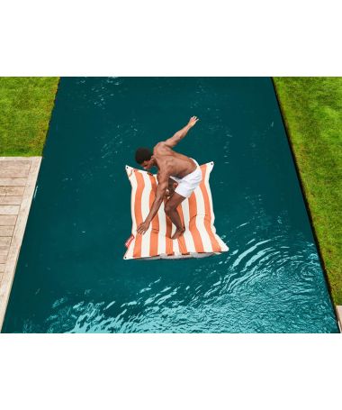 Original Floatzac pouf flottant piscine - Stripe orange
