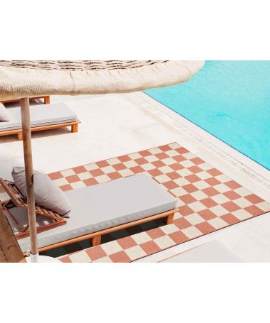 Tapis d'extérieur Square terracotta - Idaho