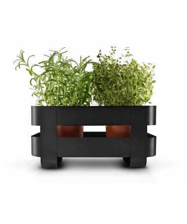 Cache-pot auto-arrosant noir - Eva Solo
