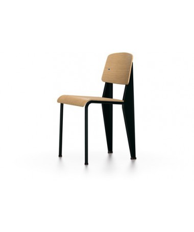 Standard Chair Vitra - Piètement noir et assise chêne naturel